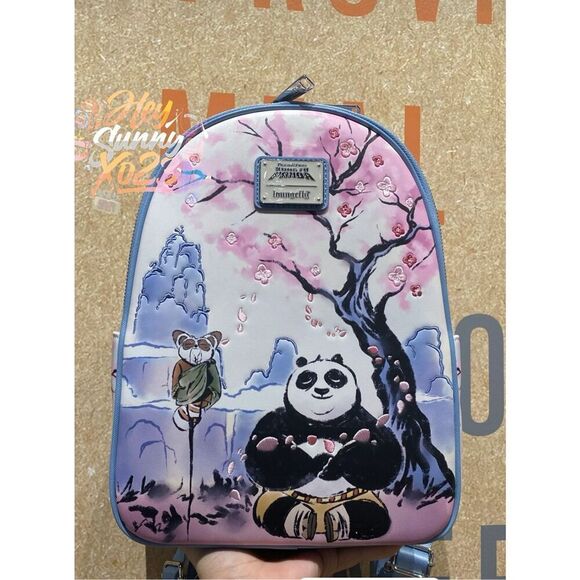 Loungefly DreamWorks Kung Fu Panda Po & Master Shifu Cherry Blossom Mini Backpac